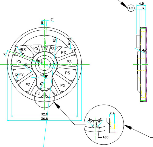 Rad eines 1:32-Modells der V 60 von Dingler